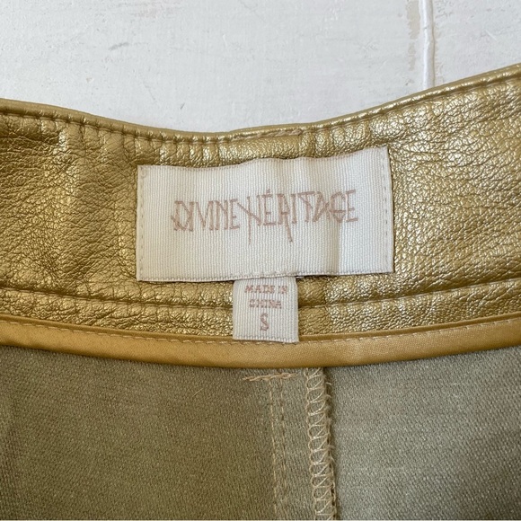 DIVINE HERITAGE REVOLVE Faux Leather Proper Cuffed Shorts in Gold Size S - Picture 7 of 8